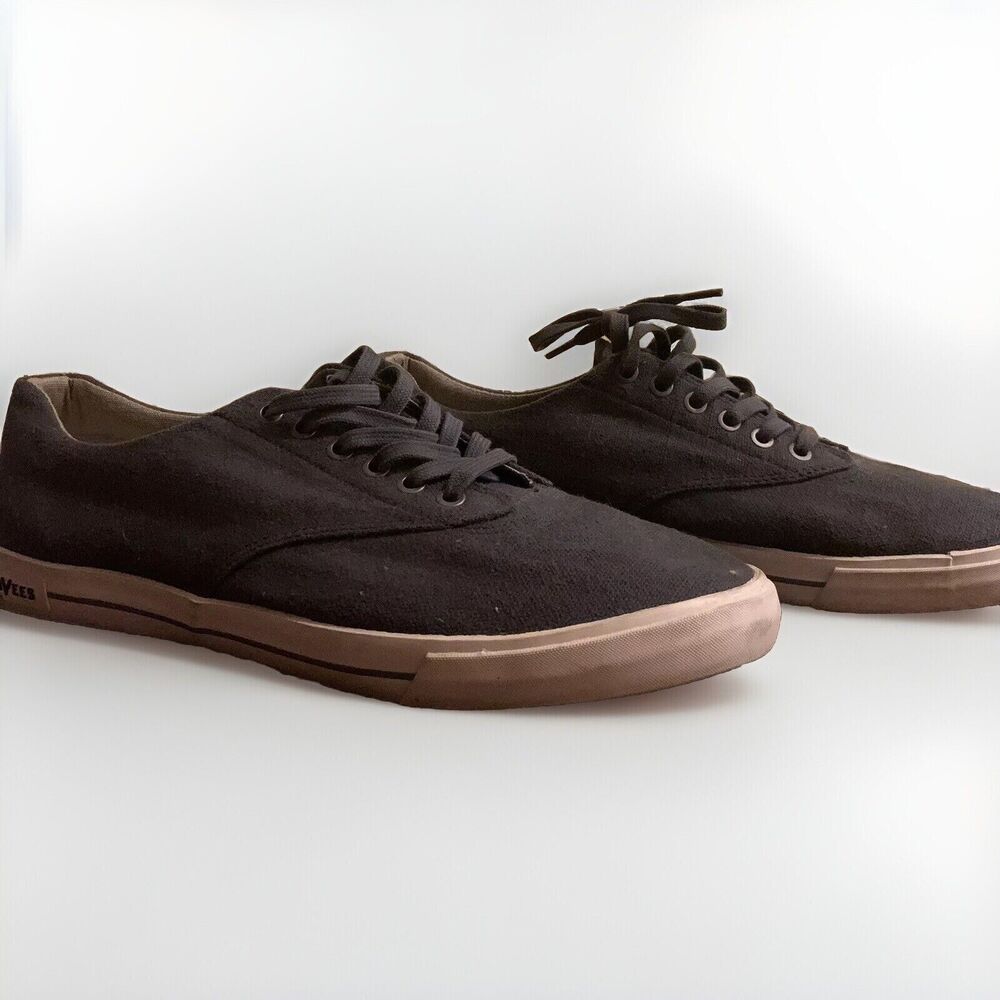 Seavees Hermosa Plumsoll Standard Linen Sneaker Size 12 Gray Lace Up